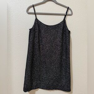 CeCe Black Metallic Shimmer Cami Top Size M NWOT Spaghetti Strap